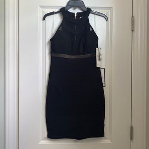 black high neck dress